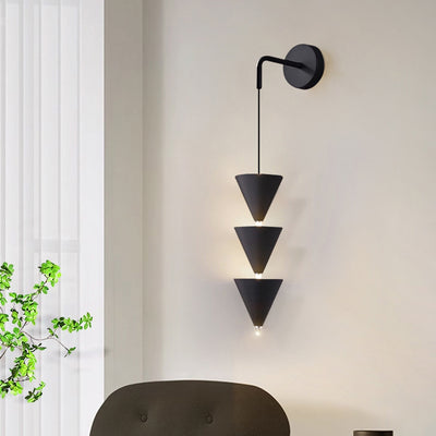 Contemporary Creative Cone Iron Acrylic LED Wall Sconce Lamp For Living Room