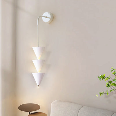 Contemporary Creative Cone Iron Acrylic LED Wall Sconce Lamp For Living Room