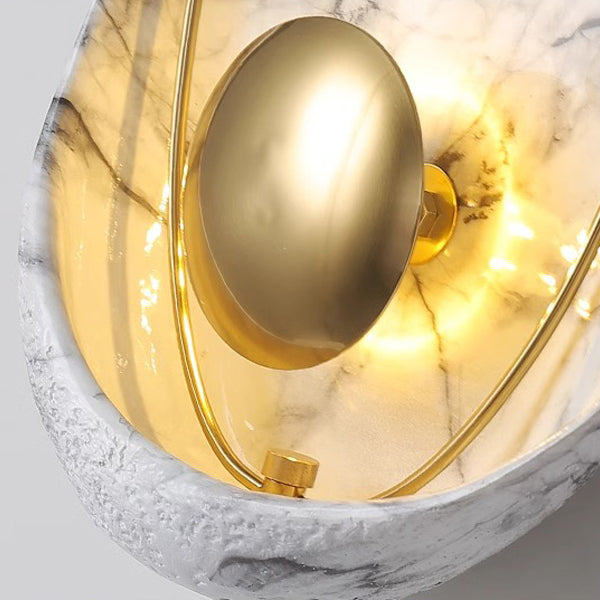 Contemporary Creative Shell Oval Resin Iron LED Wall Sconce Lamp For Living Room