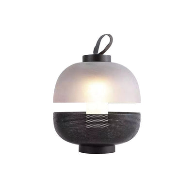 Contemporary Industrial Dome Metal Glass Acrylic LED Table Lamp For Bedroom