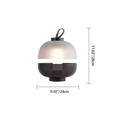 Contemporary Industrial Dome Metal Glass Acrylic LED Table Lamp For Bedroom