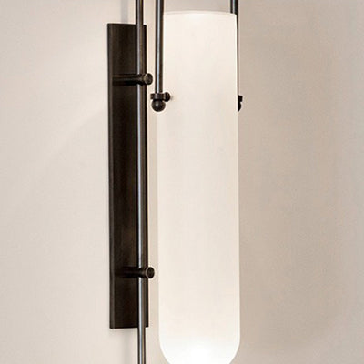 Modern Simplicity Cylinder Iron Glass LED Wall Sconce Lamp For Living Room