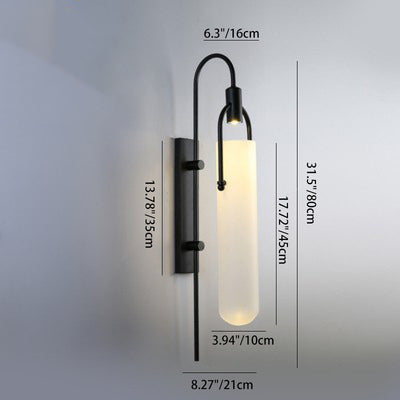 Modern Simplicity Cylinder Iron Glass LED Wall Sconce Lamp For Living Room