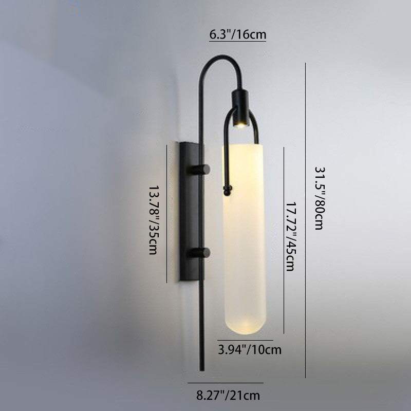 Modern Simplicity Cylinder Iron Glass LED Wall Sconce Lamp For Living Room