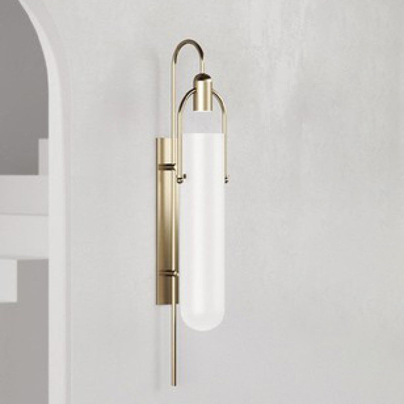 Modern Simplicity Cylinder Iron Glass LED Wall Sconce Lamp For Living Room