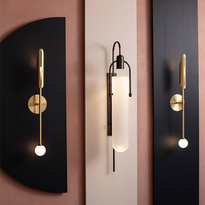 Modern Simplicity Cylinder Iron Glass LED Wall Sconce Lamp For Living Room