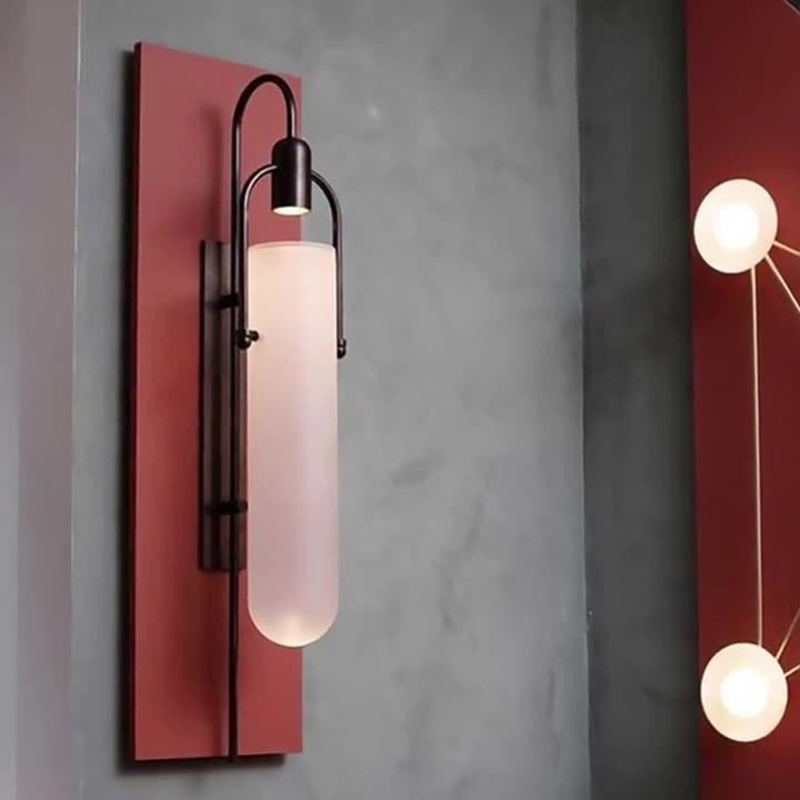 Modern Simplicity Cylinder Iron Glass LED Wall Sconce Lamp For Living Room