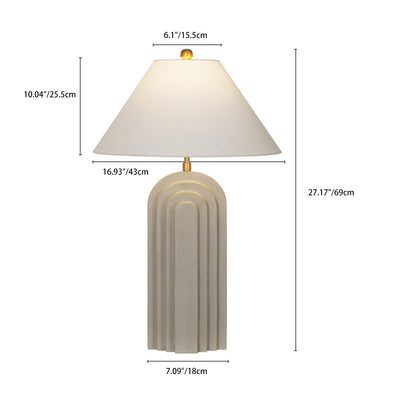 Modern Simplicity Frustum Cone Resin Fabric Metal 1-Light Table Lamp For Bedroom