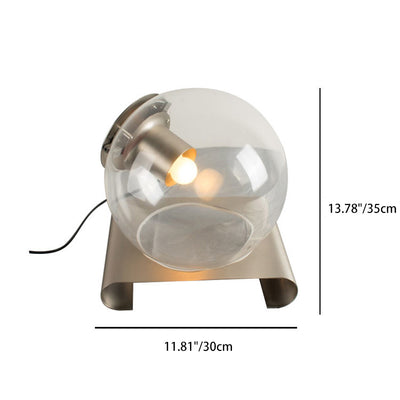 Contemporary Industrial Sphere Metal Glass 1-Light Table Lamp For Bedroom