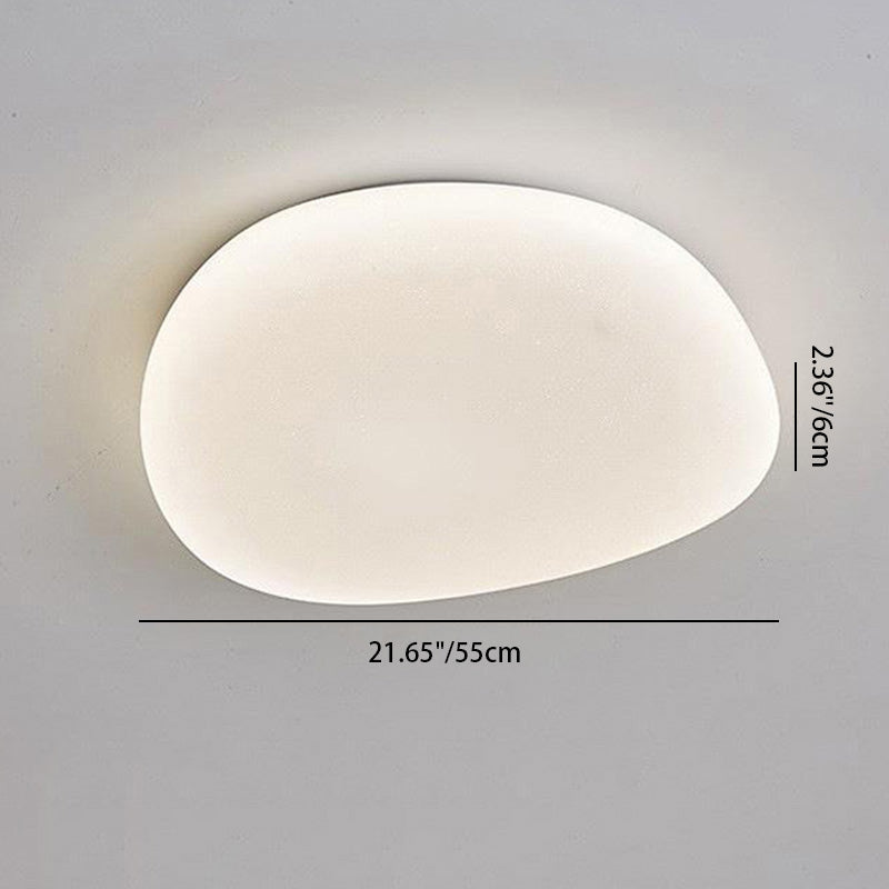 Modern Minimalist Pebble Shape Acrylic Hardware LED Flush Mount Ceiling Light For Bedroom