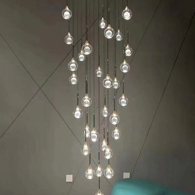 Contemporary Scandinavian Jellyfish Orb Crystal Iron Aluminum LED Pendant Light For Bedroom