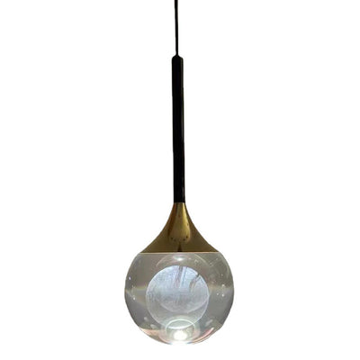 Contemporary Scandinavian Jellyfish Orb Crystal Iron Aluminum LED Pendant Light For Bedroom