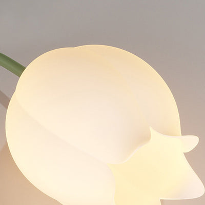 Modern Art Deco Orchid Flower Acrylic Iron LED Flush Mount Ceiling Light For Bedroom