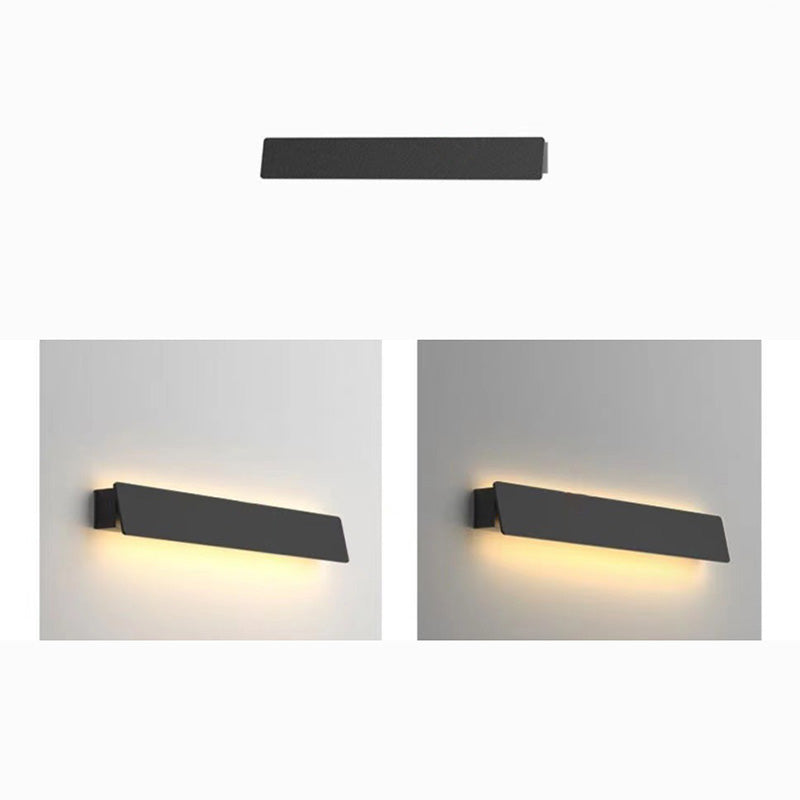 Modern Minimalist Solar Rectangle Aluminum LED Wall Sconce Lamp For Garden