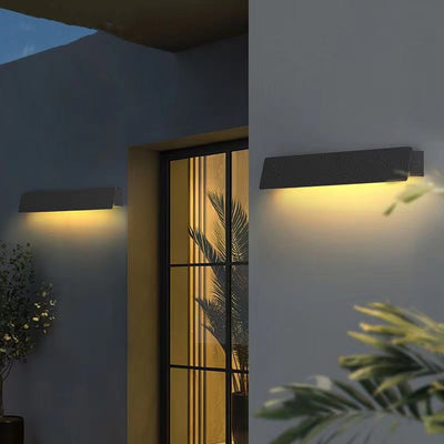 Modern Minimalist Solar Rectangle Aluminum LED Wall Sconce Lamp For Garden