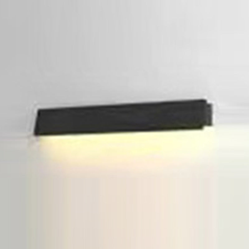 Modern Minimalist Solar Rectangle Aluminum LED Wall Sconce Lamp For Garden