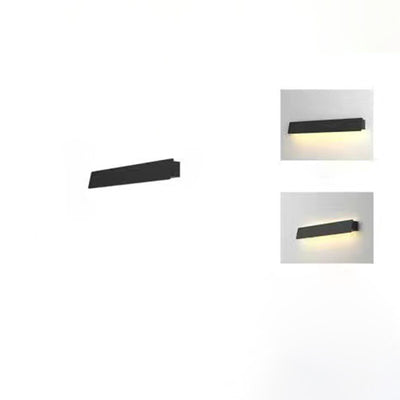 Modern Minimalist Solar Rectangle Aluminum LED Wall Sconce Lamp For Garden