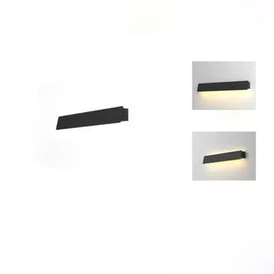 Modern Minimalist Solar Rectangle Aluminum LED Wall Sconce Lamp For Garden