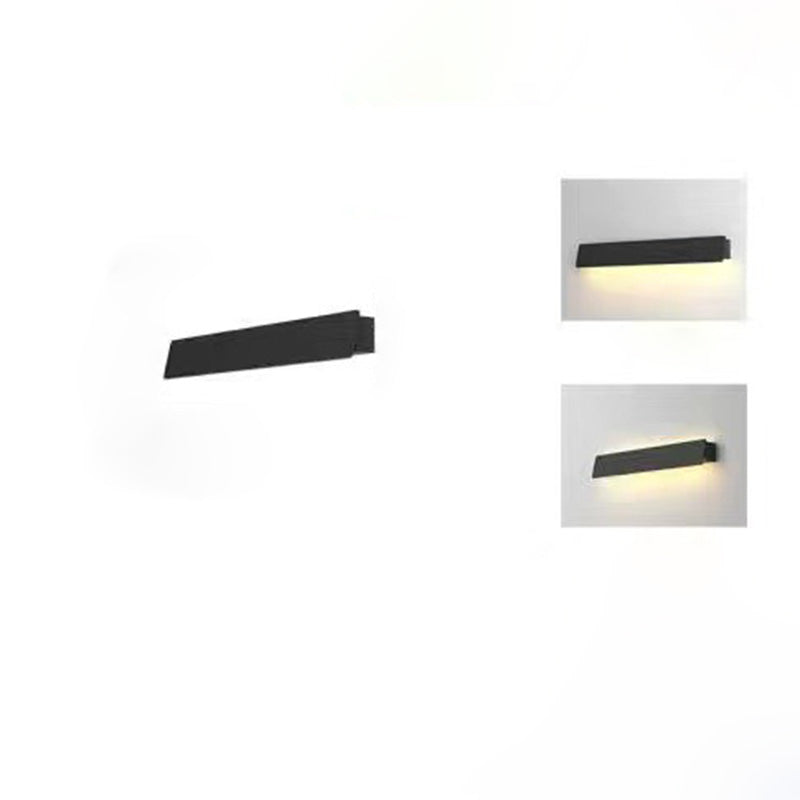 Modern Minimalist Solar Rectangle Aluminum LED Wall Sconce Lamp For Garden