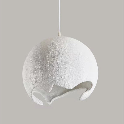 Contemporary Industrial Odd Ball Round Resin 1-Light Pendant Light For Bedroom