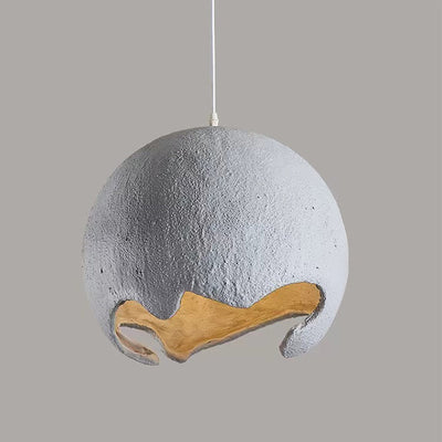 Contemporary Industrial Odd Ball Round Resin 1-Light Pendant Light For Bedroom