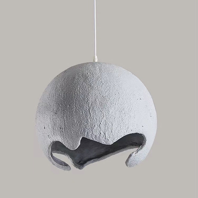 Contemporary Industrial Odd Ball Round Resin 1-Light Pendant Light For Bedroom