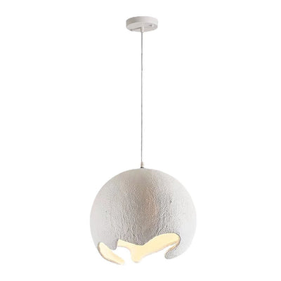 Contemporary Industrial Odd Ball Round Resin 1-Light Pendant Light For Bedroom