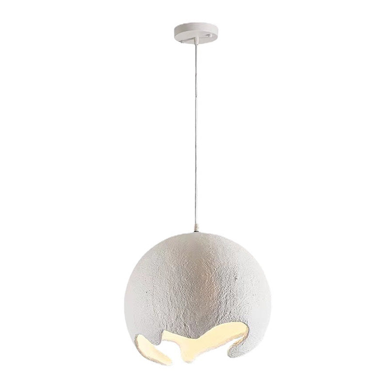 Contemporary Industrial Odd Ball Round Resin 1-Light Pendant Light For Bedroom