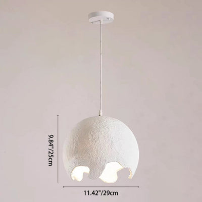 Contemporary Industrial Odd Ball Round Resin 1-Light Pendant Light For Bedroom