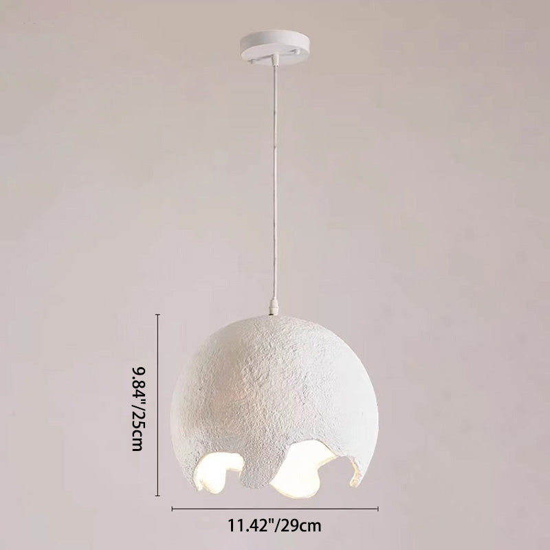 Contemporary Industrial Odd Ball Round Resin 1-Light Pendant Light For Bedroom