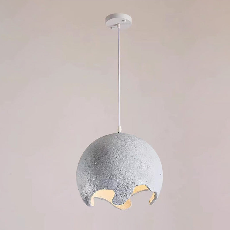 Contemporary Industrial Odd Ball Round Resin 1-Light Pendant Light For Bedroom