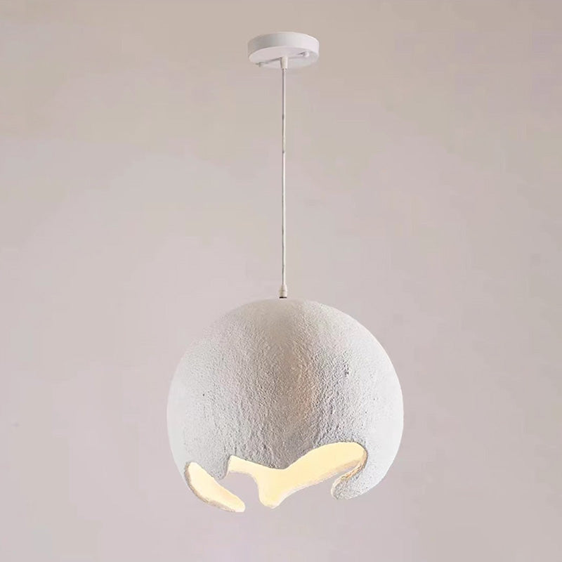 Contemporary Industrial Odd Ball Round Resin 1-Light Pendant Light For Bedroom