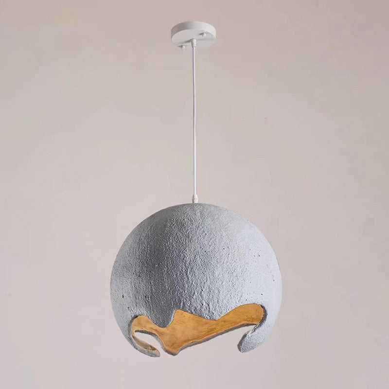 Contemporary Industrial Odd Ball Round Resin 1-Light Pendant Light For Bedroom