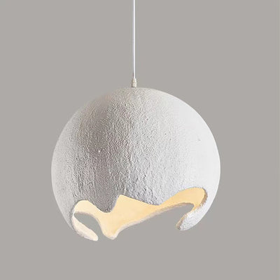 Contemporary Industrial Odd Ball Round Resin 1-Light Pendant Light For Bedroom