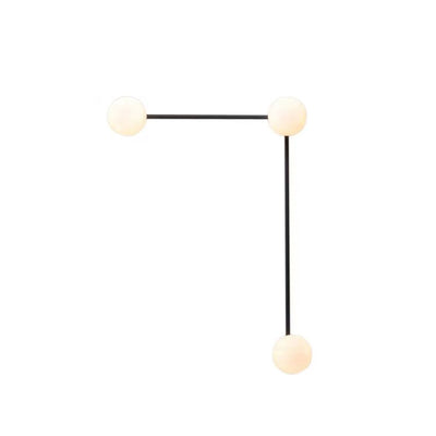 Modern Minimalist Right Angle Round Ball Glass Iron LED Wall Sconce Lamp For Living Room