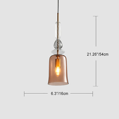 Contemporary Scandinavian Cylinder Round Disc Glass 1-Light Pendant Light For Living Room