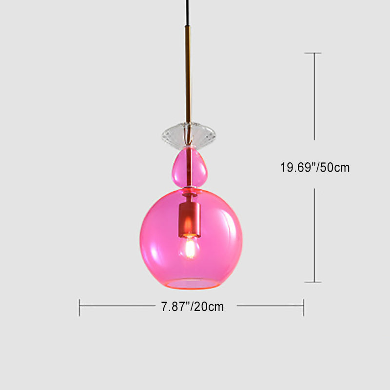 Contemporary Scandinavian Cylinder Round Disc Glass 1-Light Pendant Light For Living Room