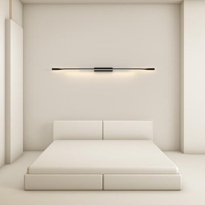 Modern Minimalist One Long Silicone Iron Aluminum LED Wall Sconce Lamp For Living Room