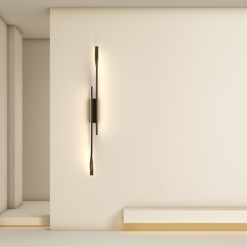 Modern Minimalist Rectangular Silicone Hardware LED Wall Sconce Lamp For Living Room