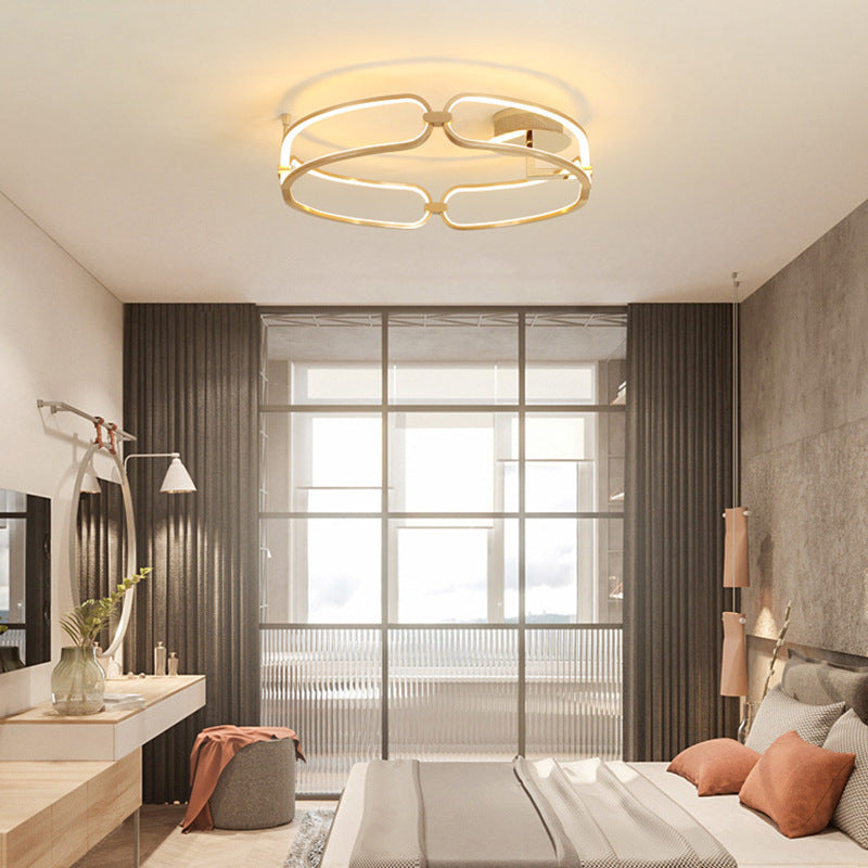 Modern Luxury Round Ring Aluminum LED Flush Mount Ceiling Light For Bedroom