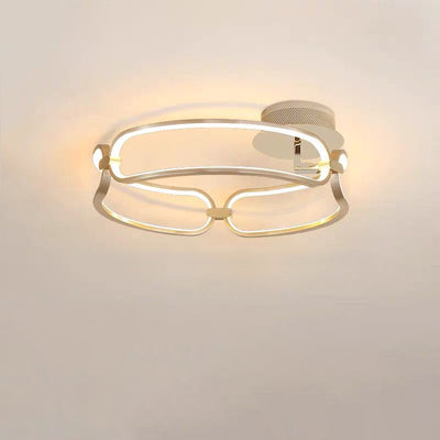 Modern Luxury Round Ring Aluminum LED Flush Mount Ceiling Light For Bedroom