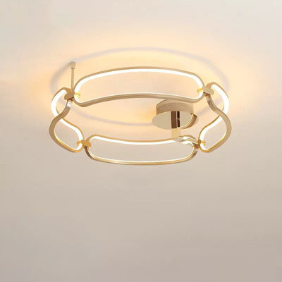 Modern Luxury Round Ring Aluminum LED Flush Mount Ceiling Light For Bedroom