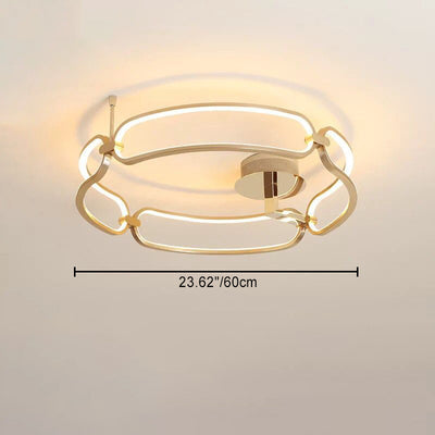 Modern Luxury Round Ring Aluminum LED Flush Mount Ceiling Light For Bedroom