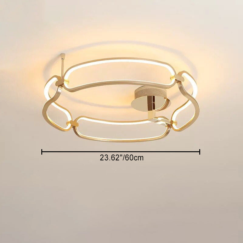 Modern Luxury Round Ring Aluminum LED Flush Mount Ceiling Light For Bedroom