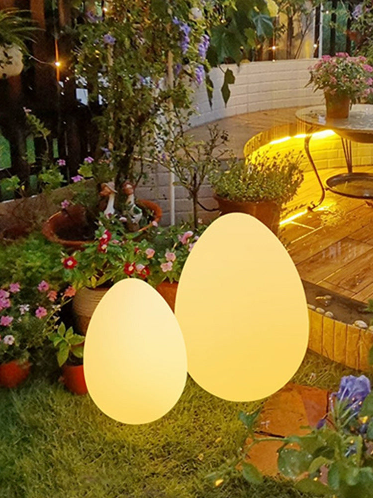 Modern Minimalist Solar Ambient Dinosaur Egg Waterproof PE LED Outdoor Light For Garden