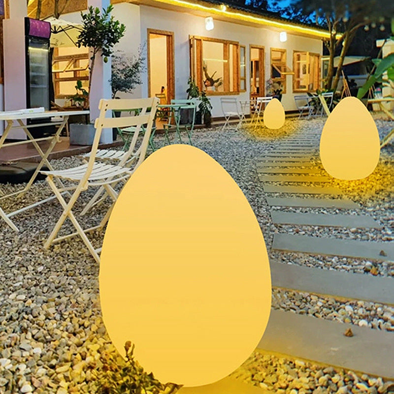 Modern Minimalist Solar Ambient Dinosaur Egg Waterproof PE LED Outdoor Light For Garden