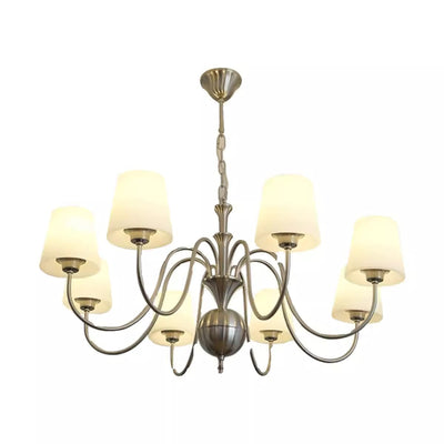 Traditional French Round Branch Glass Iron 5/6/8 Light Chandelier For Living Room