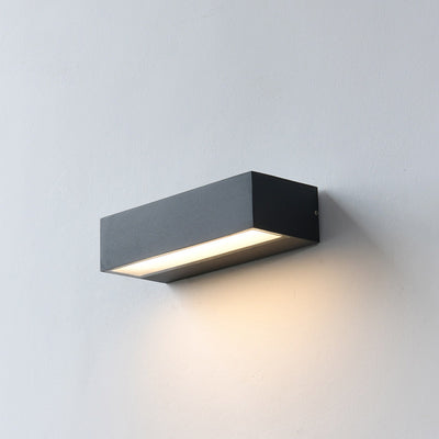 Modern Minimalist Rectangular Bar Waterproof Aluminum LED Wall Sconce Lamp For Garden