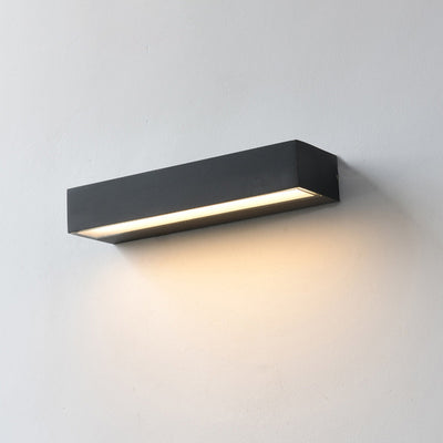 Modern Minimalist Rectangular Bar Waterproof Aluminum LED Wall Sconce Lamp For Garden