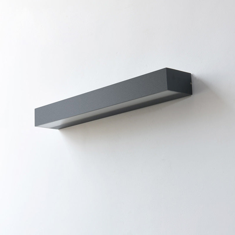 Modern Minimalist Rectangular Bar Waterproof Aluminum LED Wall Sconce Lamp For Garden